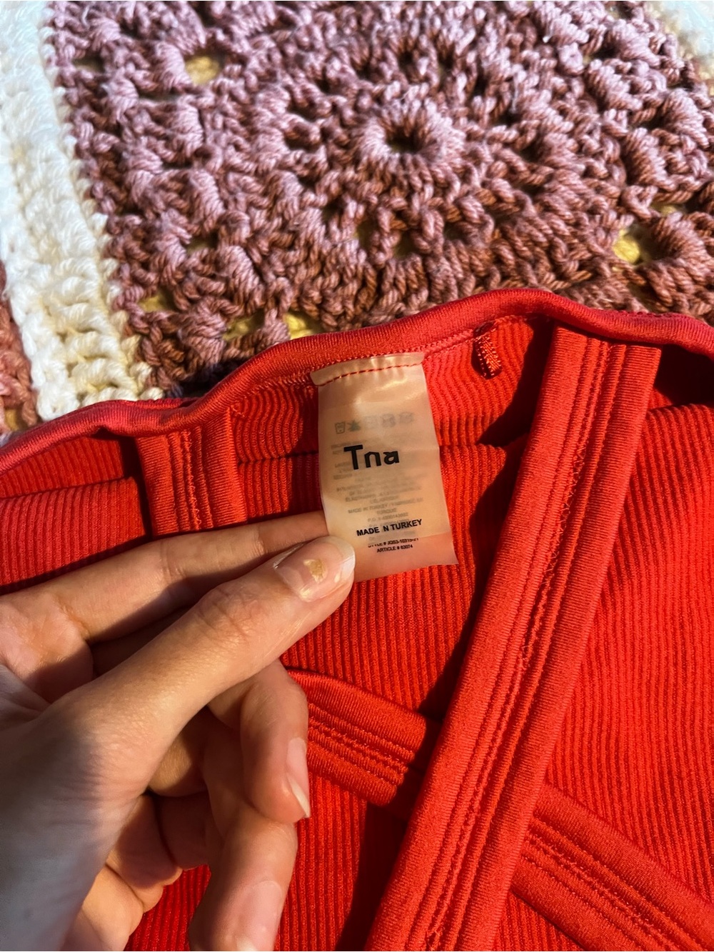 TNA Red Ribbed Workout Set - Picture 8 of 8